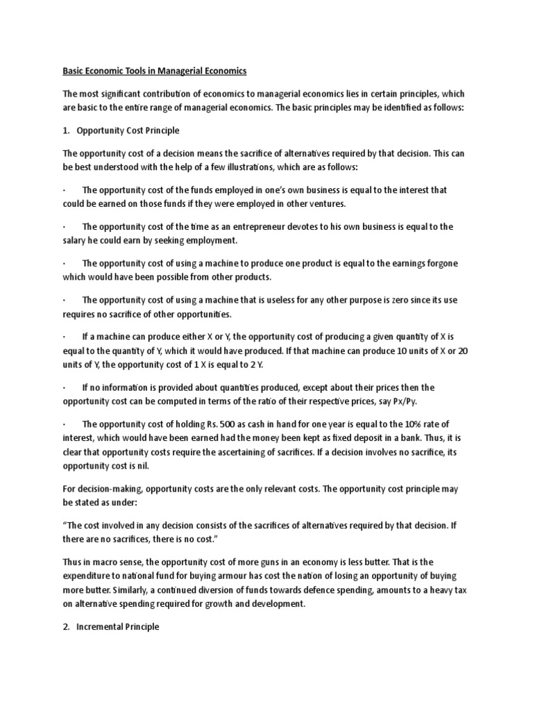 Key Principles of Managerial Economics | PDF | Profit (Economics ...