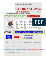 "Respect The National Anthem": Verb To Be in Past: Was - Were