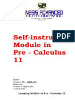 Self-Instructed Module in Pre - Calculus 11