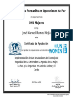 Implementacion de Las Rcs Sobre La Mujer La Paz y La Seguridad Certificate PDF