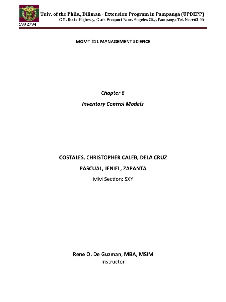 Silo - Tips - Chapter 6 Inventory Control Models | PDF | Inventory | Demand