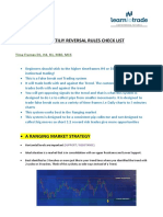 Volatiliy Reversal Rules Check List: Time Frames D1, H4, H1, M30, M15