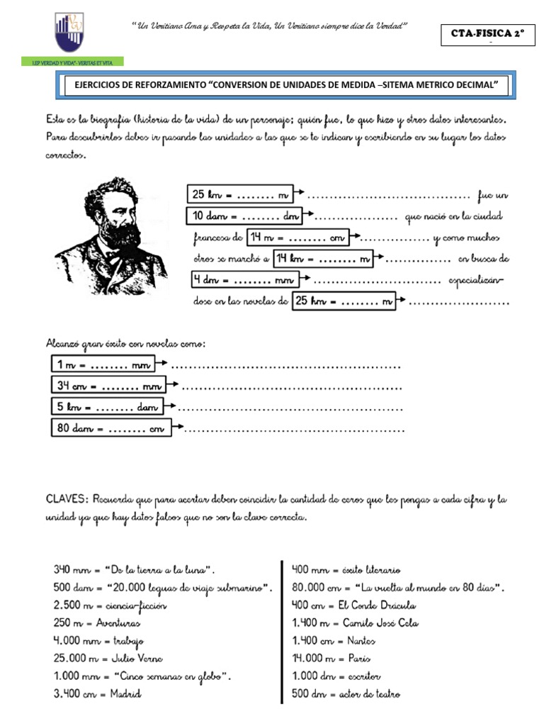 Ejercicios De Reforzamiento Sistema Metrico 2do