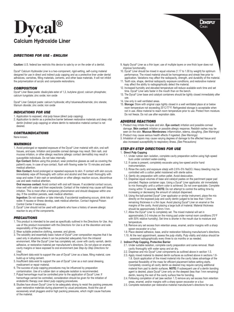 Dycal DFU EN DE FR ES IT | PDF | Nature