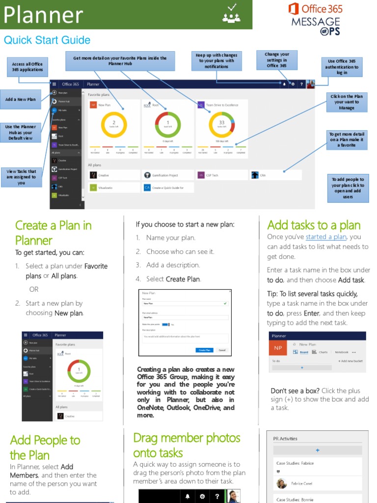 Planner Quick Start Card | Download Free PDF | Office 365 | Software