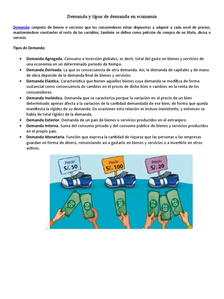 Tipos y conceptos de demanda económica | PDF | Elasticidad (economía ...