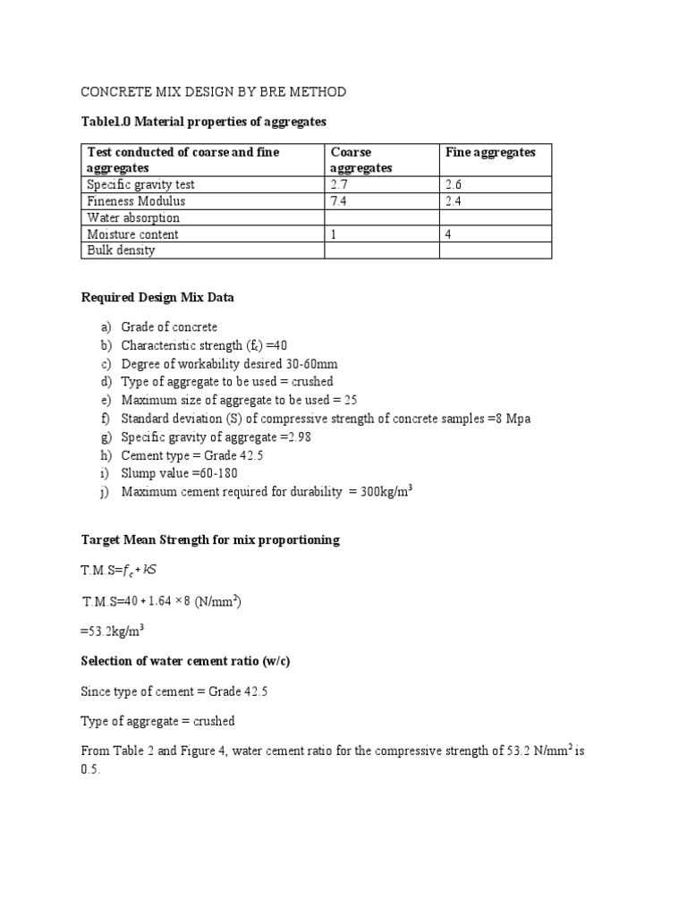 Table1.0 Material Properties of Aggregates Test Conducted of Coarse and ...