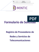 RTIC Formulario Solicitud