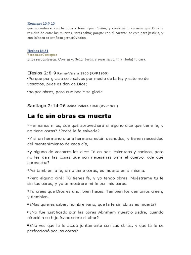 Fe y Obras | PDF | Justificación (teología) | Gracia en el cristianismo