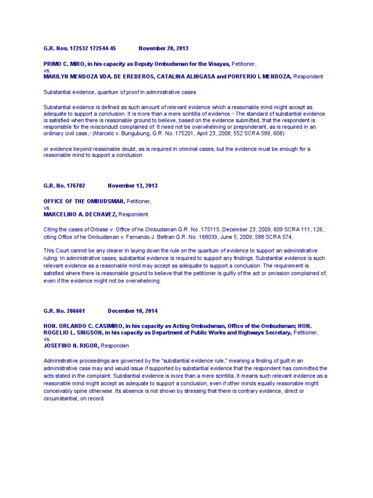 Substantial Evidence | PDF | Evidence | Burden Of Proof (Law)