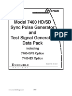 Model 7400 HD/SD Sync Pulse Generator and Test Signal Generator Data Pack