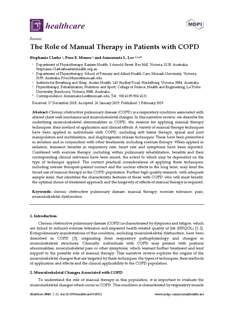 The Role of Manual Therapy in Patients With COPD Review PDF