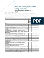 Inspection Checklists - Manufacturing