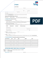 Txtag Enrollment Form: I. Customer Information