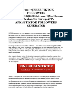 Free Tiktok Followers Generator (No Human Verification/No Survey/APP-Apk) @tiktok Followers Generator