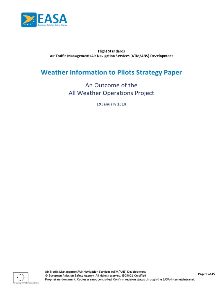 Easa Weather Information To Pilot Strategy Paper Pdf Hail Cloud