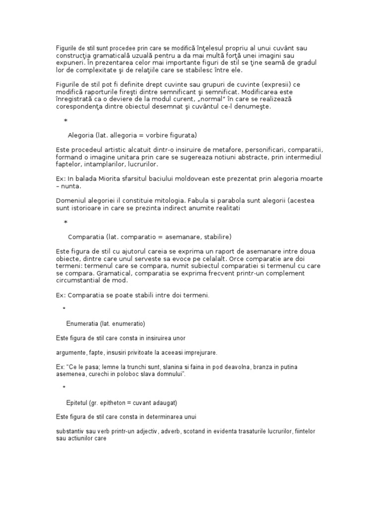 figuri de stil  procedee de expresivitate