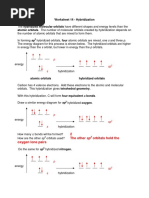 Worksheet 14 - Hybridization: 2 The Other SP Orbitals Hold The Oxygen Lone Pairs