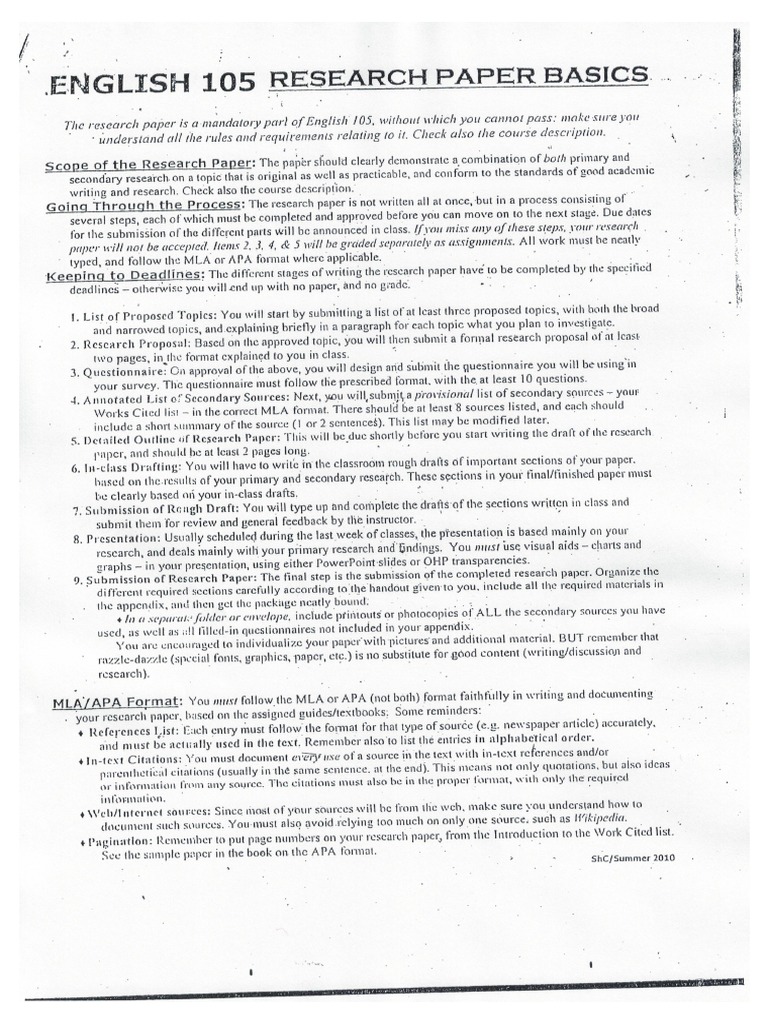 ENG 105 RP Basics NSU | PDF
