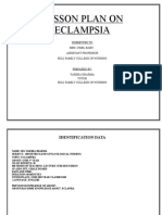 Lesson Plan On Eclampsia: Submitted To Mrs. Cimil Babu Assistant Professor Holi Family College of Nursing