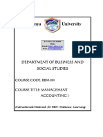 Mt Kenya University Management Accounting I