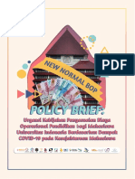 Policy Brief (Urgensi Kebijakan Penyesuaian Biaya Operasional Pendidikan Bagi Mahasiswa Universitas Indonesia Berdasark