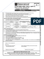 Paper-2: Advanced Pattern Part Test-1 (Apt-1)