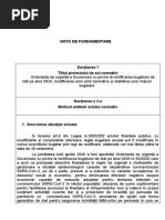 Nota de Fundamentare Rectificare de Buget