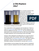 Can Engine Oils Replace Hydraulic Oils?