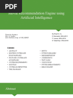 Movie Recommendation Engine Using Artificial Intelligence
