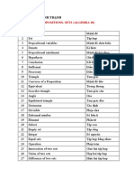 Chapter 1 - Propositions. Sets (Algebra 10) Vocabulary: Trư NG: THPT Vĩnh TH NH