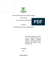 Geografia Regional - Resumo Crítico