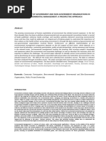 Role Efficacy of Government and Non-Government Organizations in Environmental Management: A Prospective Approach