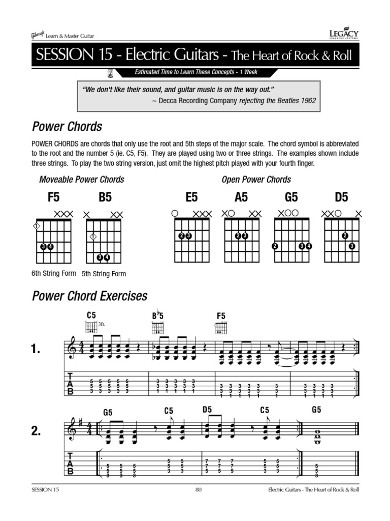 SESSION 15 - Electric Guitars - : Power Chords | PDF