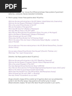 Politics Activity 1 - Parliamentary Questions