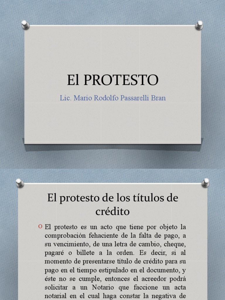 El Protesto en Títulos de Crédito | PDF | Pagaré | Pagos