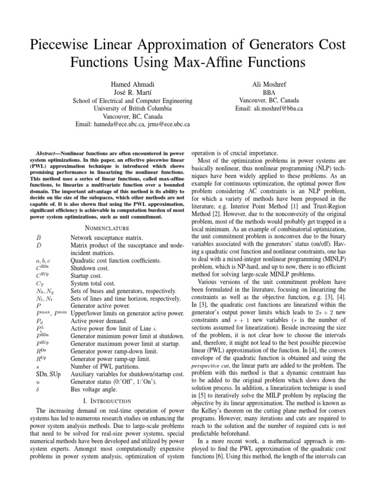 Piecewise Linear Approximations | PDF | Nonlinear Programming ...