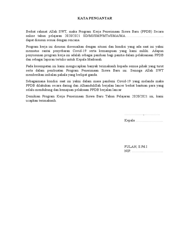 Laporan Ppdb Tahun Pelajaran 2020 2021