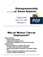 Women Entrepreneurship in India: Some Aspects: Vidhi Sethi ROLL NO. 3003 MBA (HON.)
