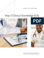 Step 2 Clinical Knowledge (CK) : Sample Test Questions