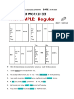 Past Simple: Regular: /G/Rammar Worksheet