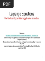 Lagrange Equations: Use Kinetic and Potential Energy To Solve For Motion!