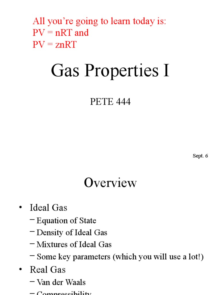 Gas Properties I 2018 | PDF | Gases | Mole (Unit)