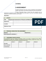 First Aid Needs Risk Assessment Form