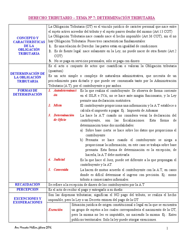 Determinación y Extinción de Obligaciones Tributarias | PDF | Pagos ...