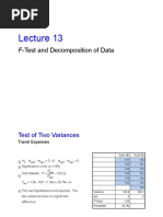 F-Test and Decomposition of Data