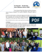 Informe Misionero  El Salvador Febrero 2020