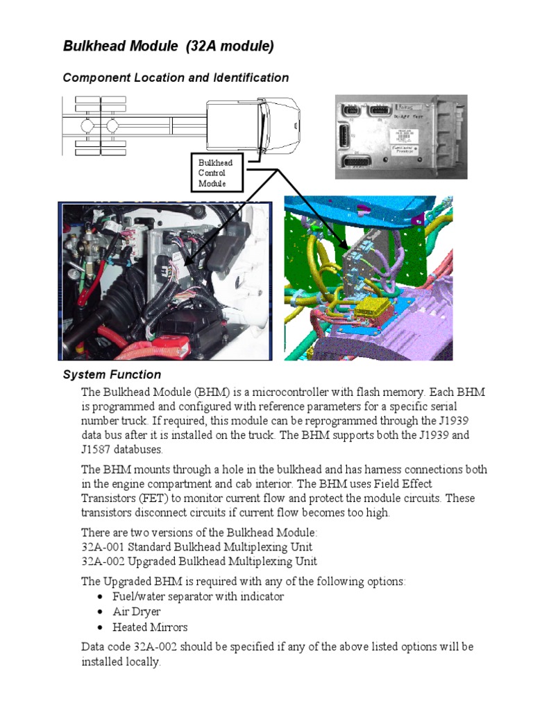 Bulkhead Module (32A Module) Location PDF Switch Amplifier