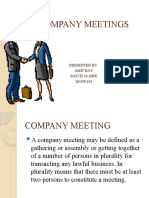 Company Meetings: Presented by Amit Roy Batch 26 (MH) 261091101