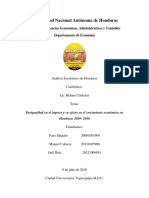 Desigualdad en El Ingreso y Su Efecto en El Crecimiento Económico en Honduras 2010 - 2016